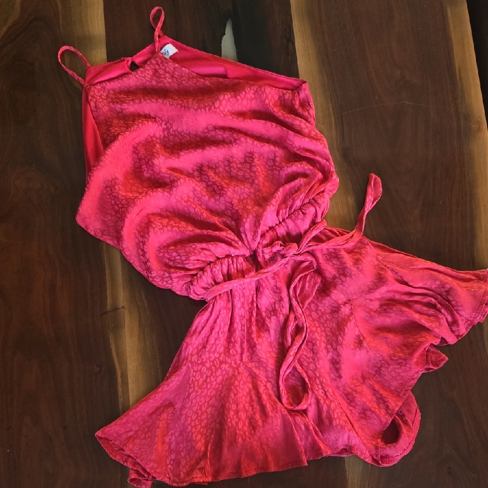 She + Sky Bright Pink Romper